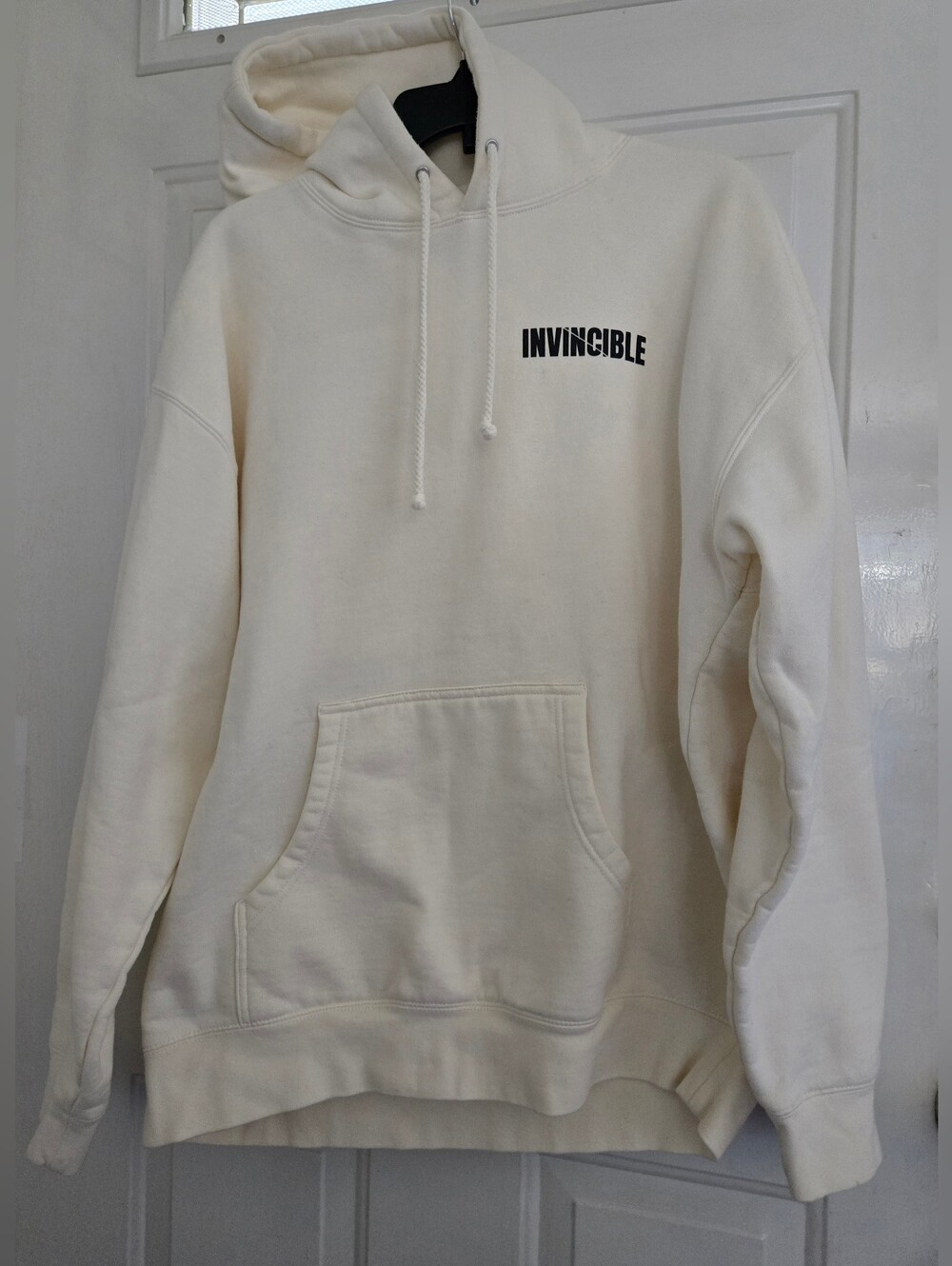 Men's Cream Hoodie Sweatshirt Xl